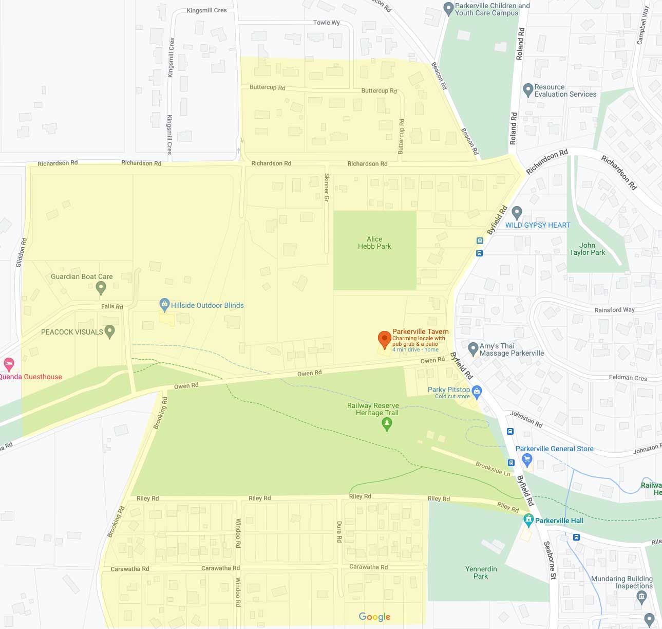 Map showing letter drop coverage of nearby residents